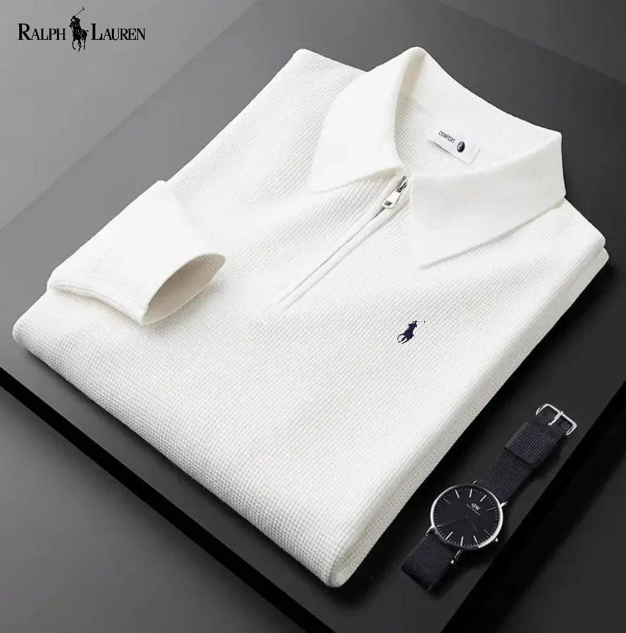 Men’s Mesh-Knit Cotton Quarter-Zip Jumper